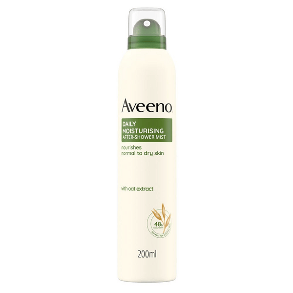 Aveeno Spray Idratante Corpo Dopo Doccia Protegge e Nutre la Pelle Secca Assorbimento Rapido 200 ml