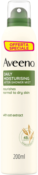 Aveeno Daily Moisturising Spray Dopo-Doccia 200 ml Crema Corpo Idratante In Pratico Spray