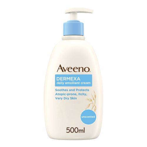 Aveeno Dermexa Crema Idratante Pelle Molto Secca a Tendenza Atopica e Con Prurito Senza Profumo 500 ml