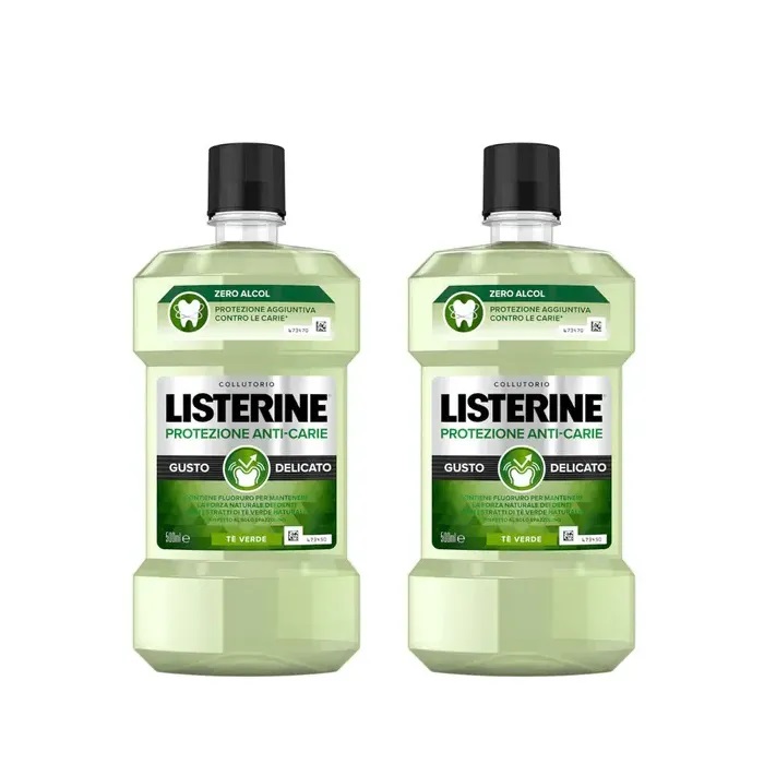 Listerine Collutorio Protezione Anti-carie 2 Flaconi Da 500ml