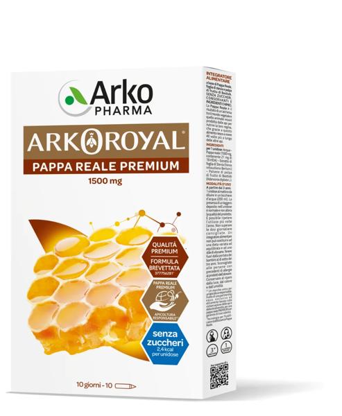 Arkoroyal Pappa Reale Integratore Senza Zucchero 1500 mg 10 Fiale