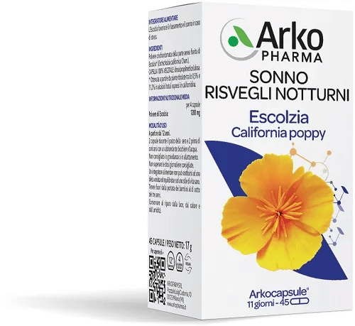 Arkocapsule Escolzia 45 Capsule Integratore per Contrastare l'insonnia e i risvegli notturni