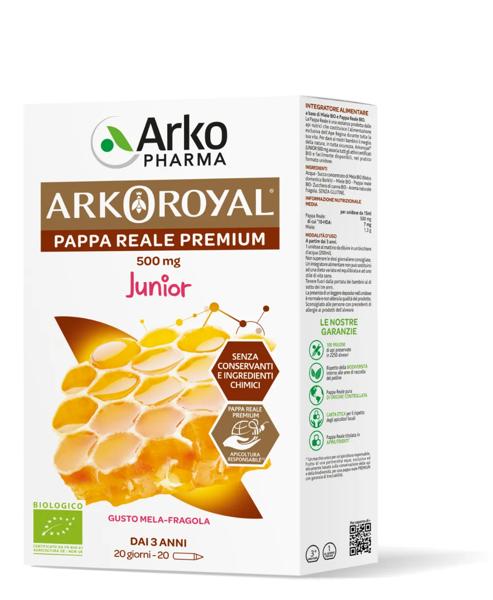 Arkopharma Arkoroyal Junior Pappa Reale Premium Integratore 20 Flaconcini