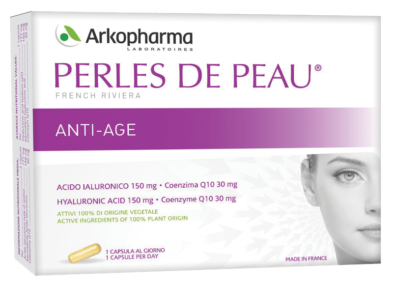 Arkopharma Perles de Peau Acido Ialuronico Integratore Anti età 30 Capsule