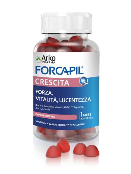 Arkopharma Forcapil - Crescita Integratore Capelli e Unghie, 60 gommose