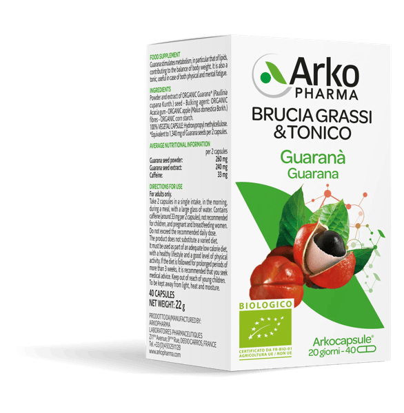 Arkopharma ArkoCapsule - Integratore di Guaranà Bio Metabolismo, 40 Capsule