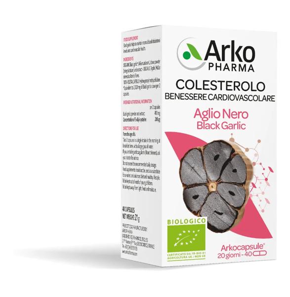 Arkocapsule Aglio Nero Bio Integratore Controlllo del Colesterolo 40 Capsule