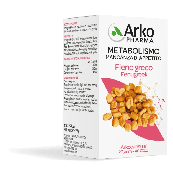 Arkocapsule Fieno Greco Integratore Metabolismo 40 Capsule