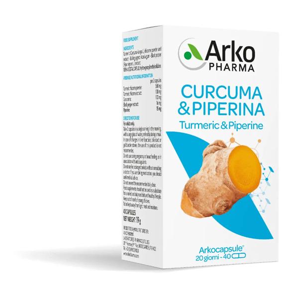 Arkocapsule Bio Curcuma + Piperina Integratore Articolare 40 Capsule