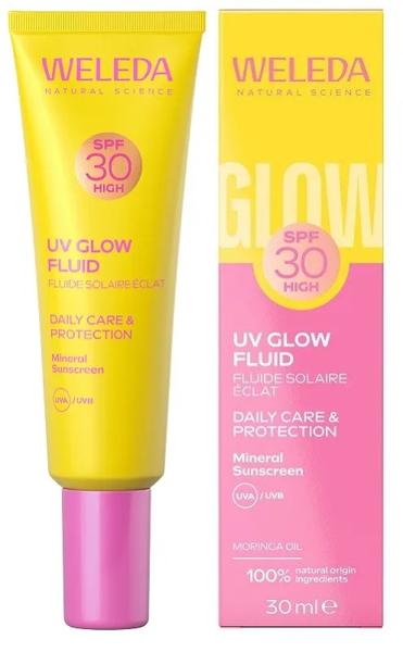 Weleda Uv Glow Fluido Solare Spf30 Protezione Solare Elevata Effetto Glow 30ml