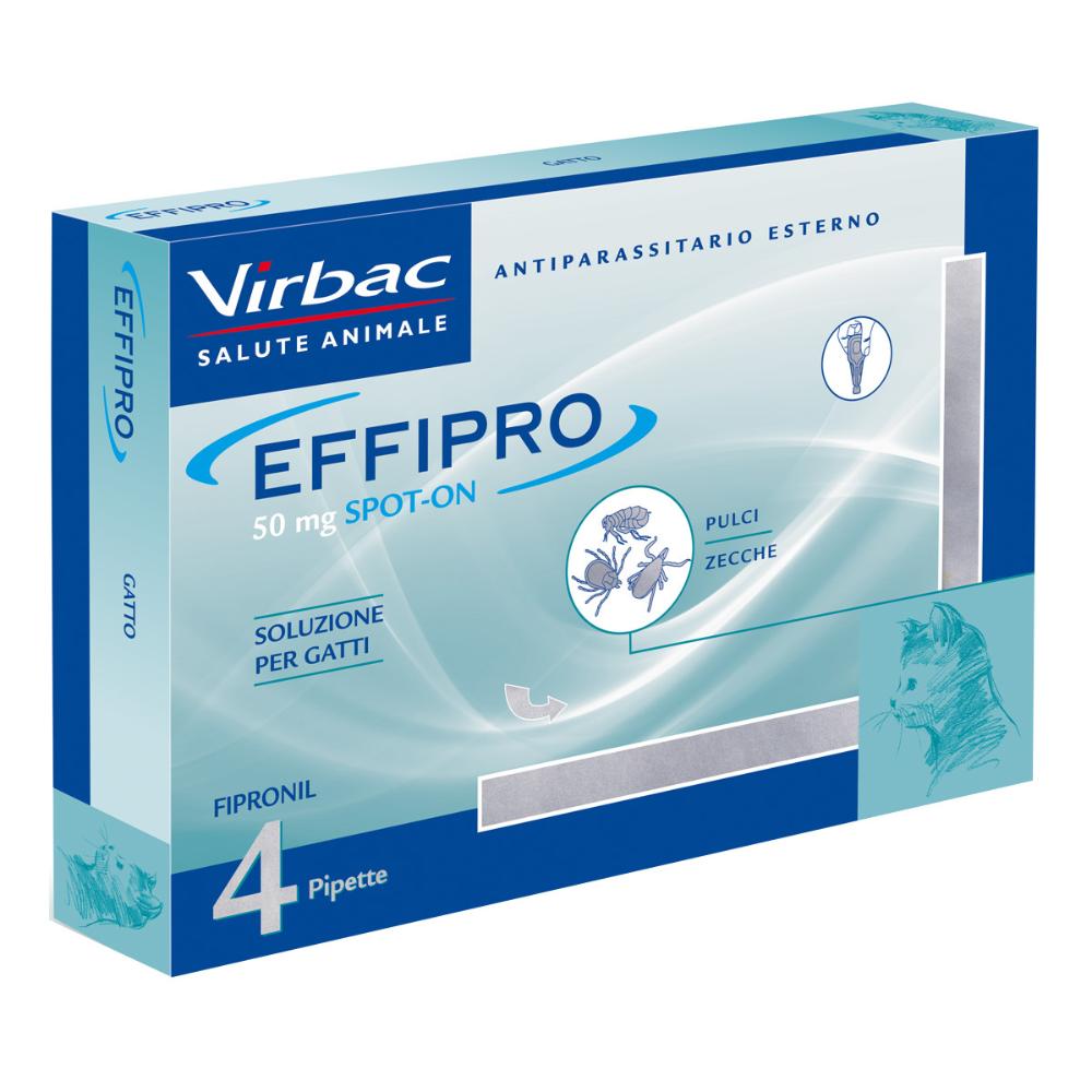 Effipro Duo Soluzione Spot On per Gatti Trattamento Antiparassitario 4 Pipette 0,5 Ml