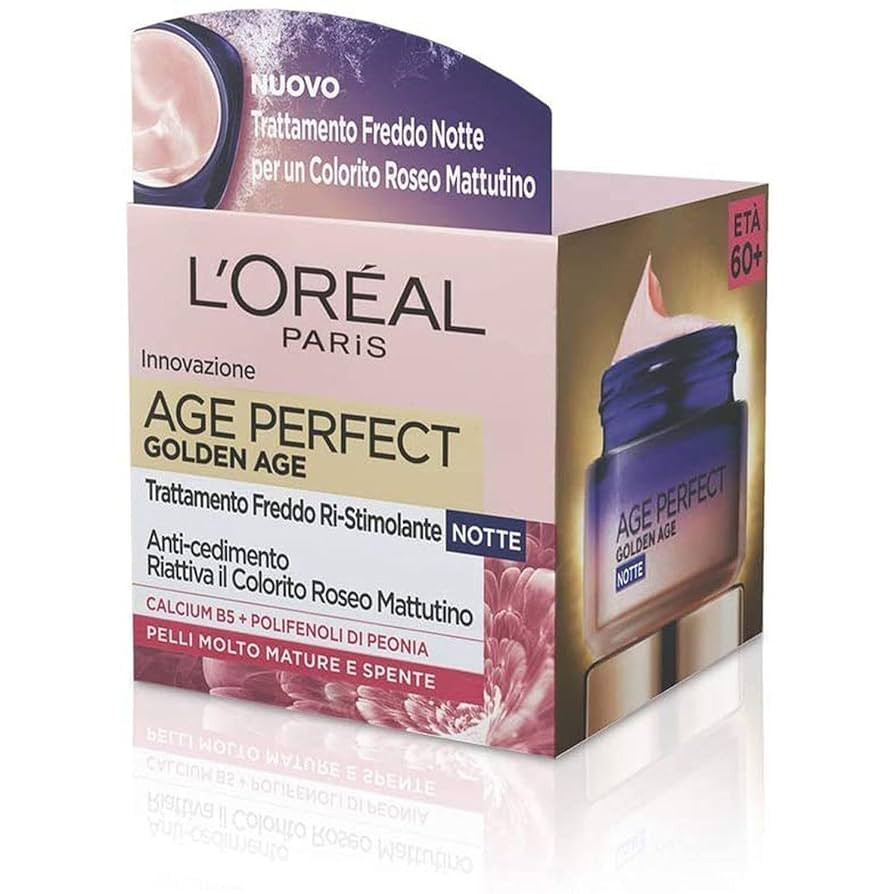 L'OREAL PARIS AGE PERFECT - CREMA VISO NOTTE, Perfect Golden Age, Trattamento Fortificante