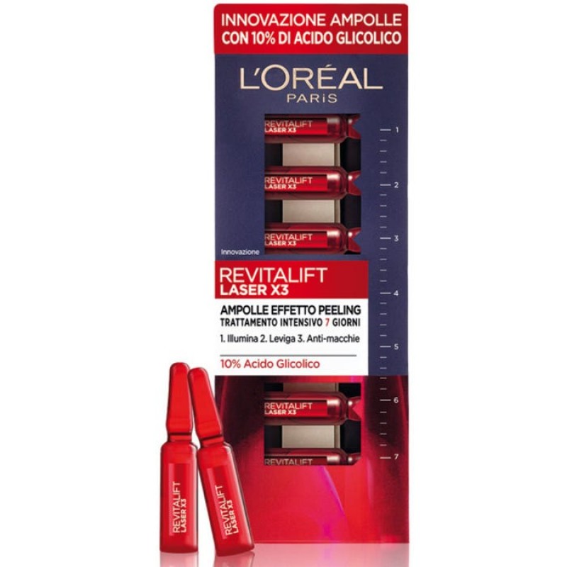 L'oréal Paris Revitalift Laser X3 Ampolle Effetto Peeling 7 Pezzi