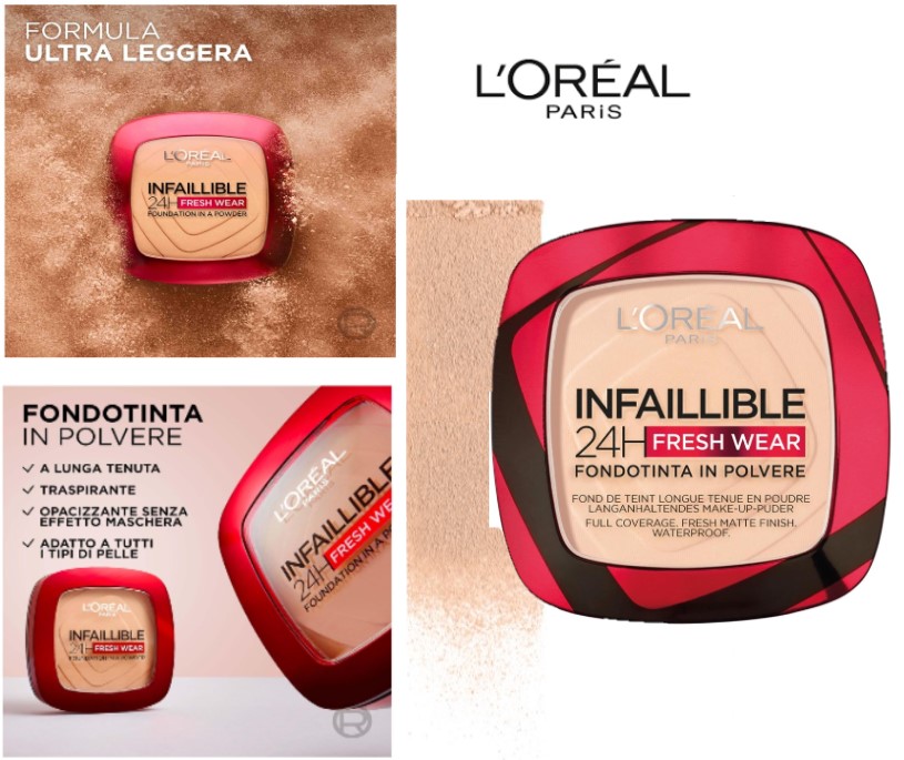 L’OREAL PARIS - Infaillible 24h Fresh Wear - Fondotinta In Polvere N.180 Rose Sand