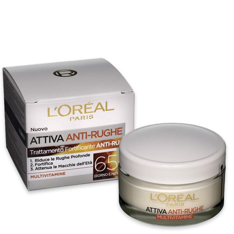 L’Oreal Paris - Attiva anti-rughe 65+ - Crema anti-age per pelli mature 50 ml — confronto prezzi