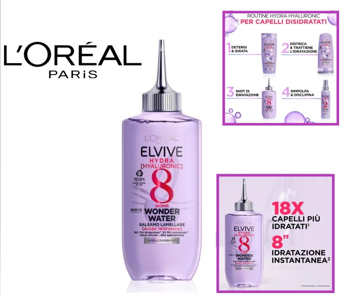 Elvive Wonder Water Balsamo Lamellare Idratante Per Capelli Disidratati 200ml