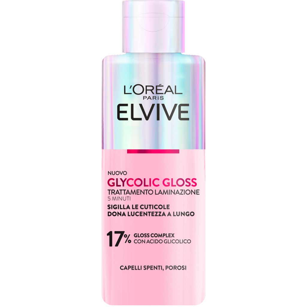 L´Oreal Elvive Glycolic Gloss Trattamento Laminazione 5 Minuti per Capelli Spenti 200 ml Lozione capelli