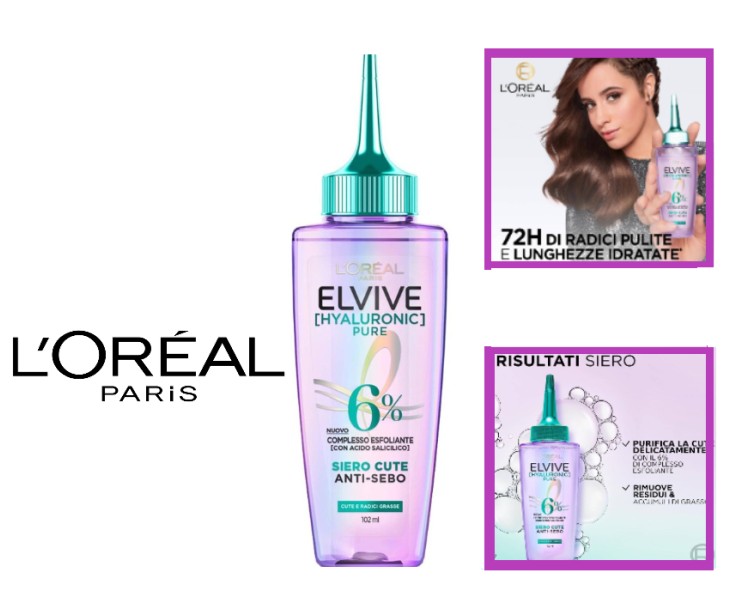 L'OREAL PARIS ELVIVE - SIERO CUTE ANTI-SEBO, Hyaluronic Pure — confronto prezzi