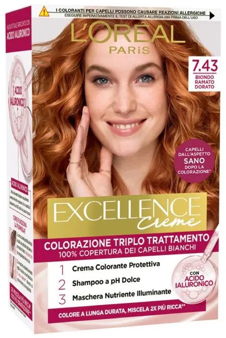 L'oréal Paris Excellence Creme N.7.43 Biondo Ramato Dorato Trattamento Colorante Per Capelli