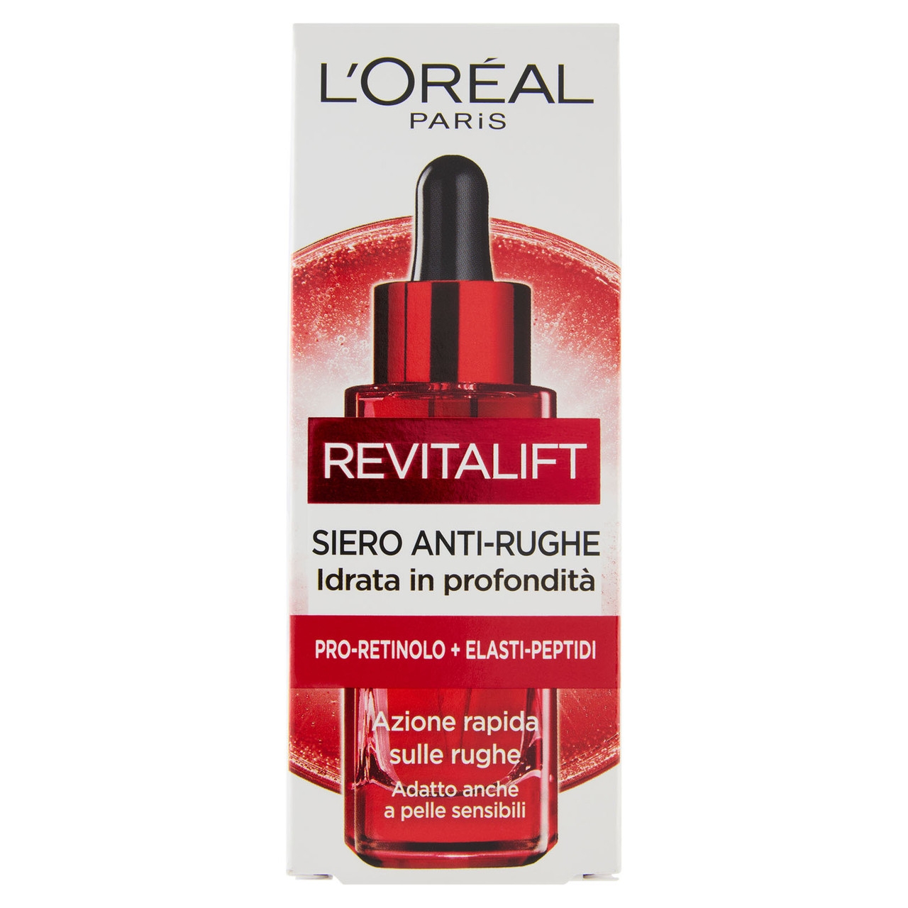 L'oréal Paris Revitalift Siero Viso Anti Rughe Con Pro Retinolo Ed Elasti Peptidi 30ml