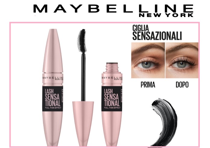 Maybelline Lash Sensational Full Fan Effect Mascara Volumizzante Intense Black