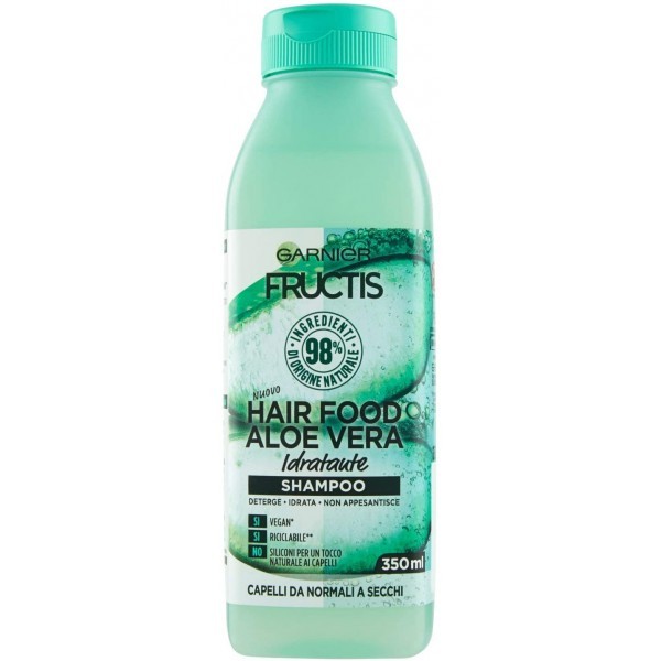 Garnier Shampoo Idratante Fructis Hair Food, idratante all'aloe per capelli disidratati, 350 ml