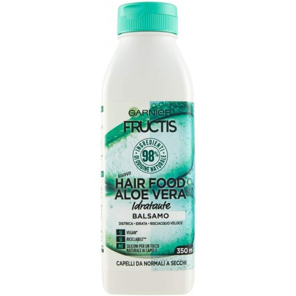 Garnier Balsamo Idratante Fructis Hair Food, idratante all'aloe per capelli disidratati, 350 ml