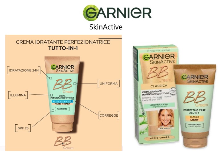 GARNIER SKIN ACTIVE - BB CREAM IDRATANTE , Classic Light