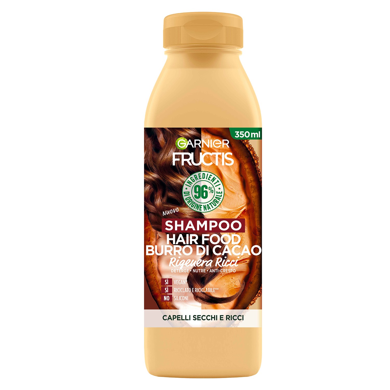 GARNIER FRUCTIS - SHAMPOO RIGENERA RICCI , HAIR FOOD , Burro Di Cacao