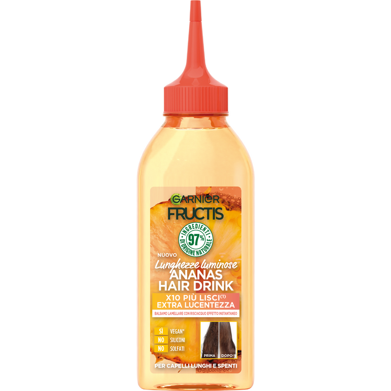 GARNIER - Fructis Hair Drink Ananas - Balsamo Lamellare Per Capelli Lunghi E Spenti 200 Ml — confronto prezzi