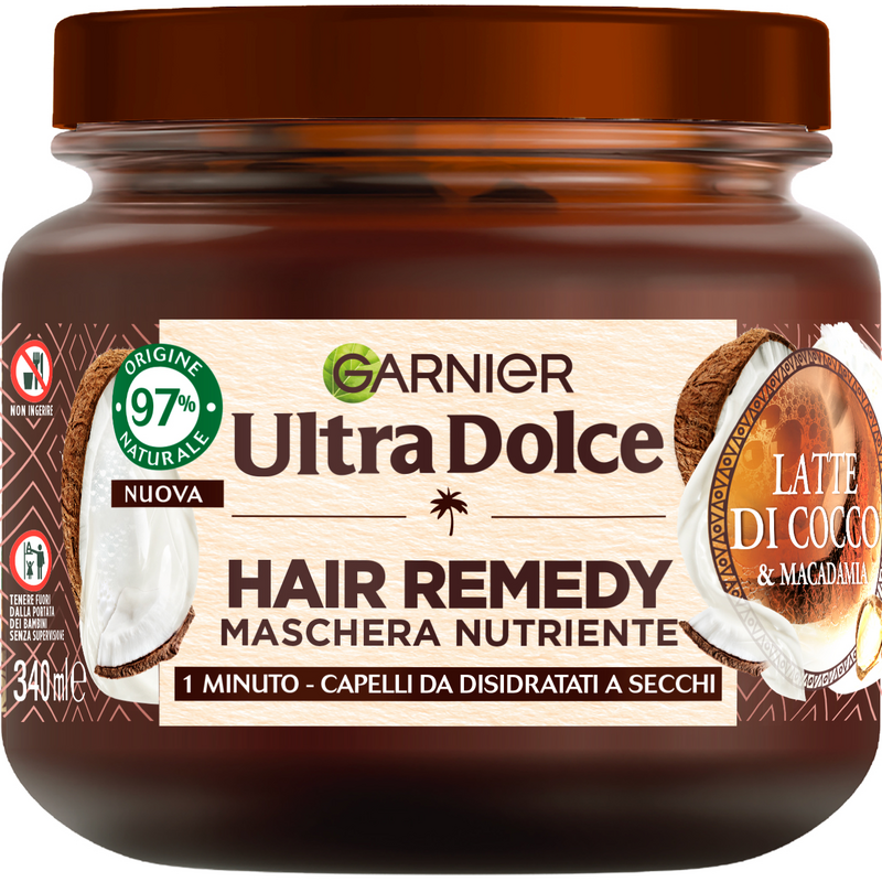 GARNIER - Ultra Dolce hair remedy latte di cocco e macadamia - maschera per capelli secchi 340 ml — confronto prezzi