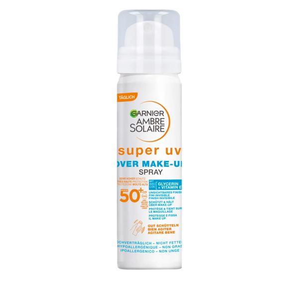 Garnier Ambre Solaire Super UV Over Make Up SPF50+ Protezione Solare Spray Fissa Make Up 75 ml