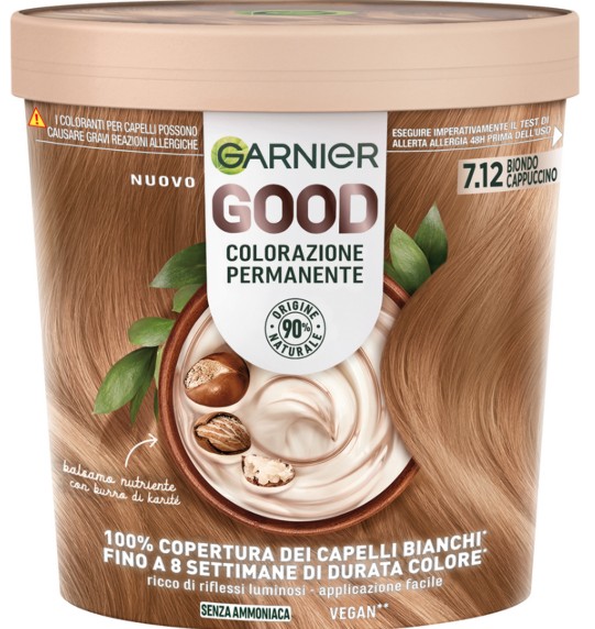 Garnier Good Colorazione Permanente 7.12 Biondo Cappuccino 160 g Tintura