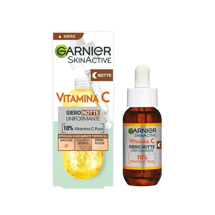 Garnier Skin Active Siero Notte Uniformante Vitamina C Viso e Collo 30 ml