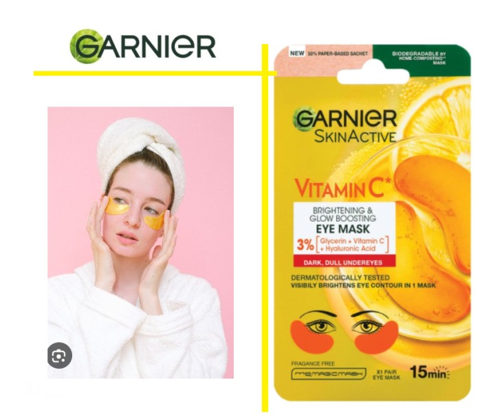 Garnier Maschera Tessuto Occhi Illuminante Vitamina C 2 Pezzi