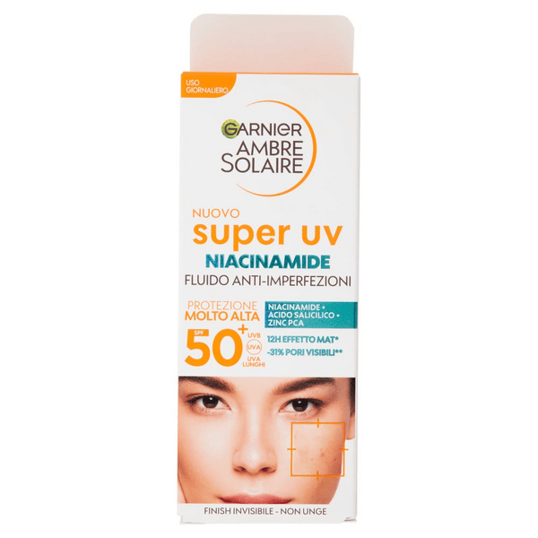 Garnier Ambre Solaire Fluido Anti Imperfezioni alla Niacinamide SPF50+ 40 ml