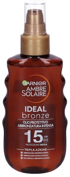 Garnier Ambre Solaire Ideal Bronze Spf 15 Olio Abbronzatura Intensa Protezione Media 150ml