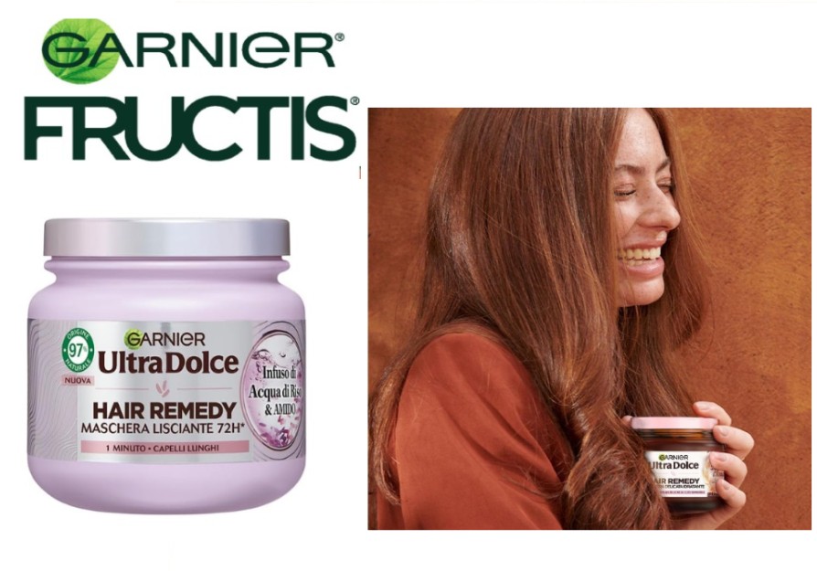 GARNIER - Ultra Dolce Acqua di Riso &amp; Amido - Maschera lisciante 340 Ml