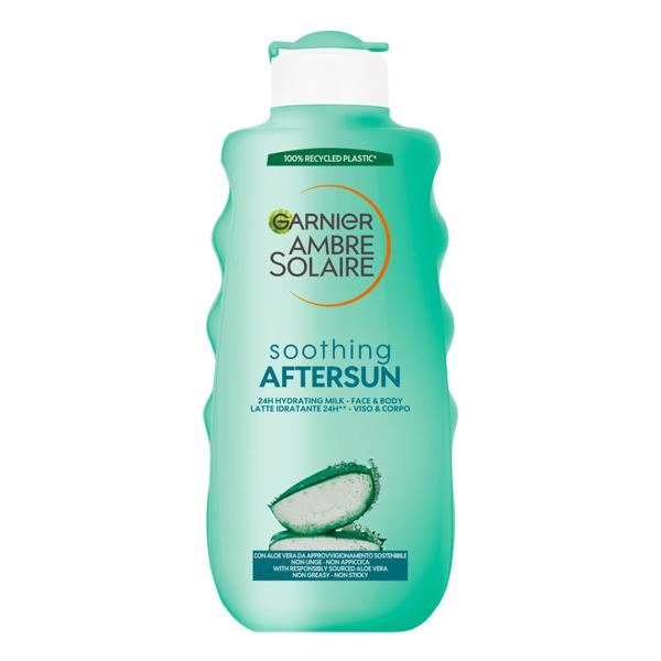 Garnier Ambre Solaire Soothing Aftersun Doposole Viso e Corpo 175 ml Latte Idratante Con Aloe Vera
