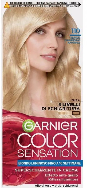 GARNEIR COLOR SENSATION KIT - TINTURA CAPELLI , Biondo Chiarissimo Naturale 110