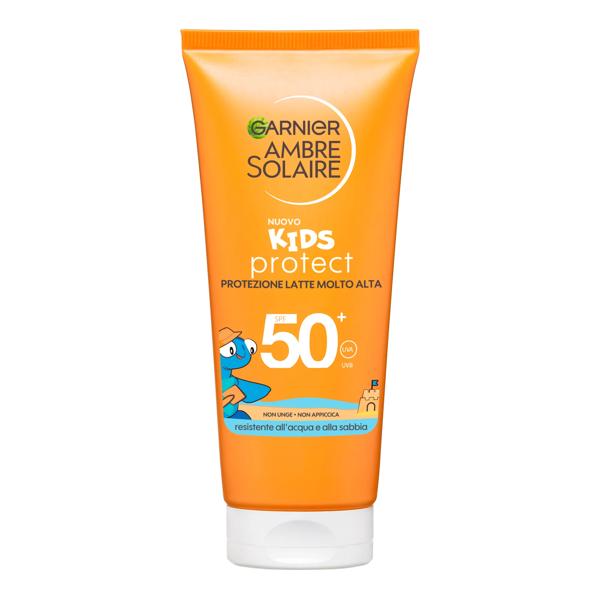 Garnier Ambre Solaire Kids Protect SPF50+ 100 ml Protezione Latte Molto Alta Per Bambini