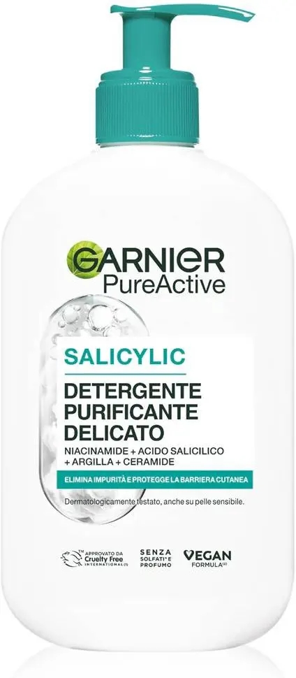 GARNIER PURE ACTIVE - GEL DETERGENTE VISO PURIFICANTE DELICATO, Salicylic