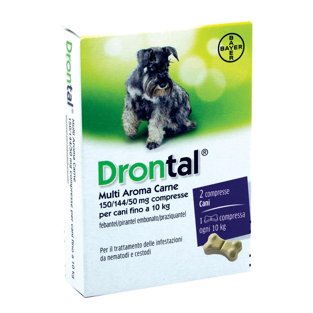 DRONTAL CANE MULTI AROMA CARNE CONTRO PARASSITI E VERMI INTESTINALI 2 COMPRESSE