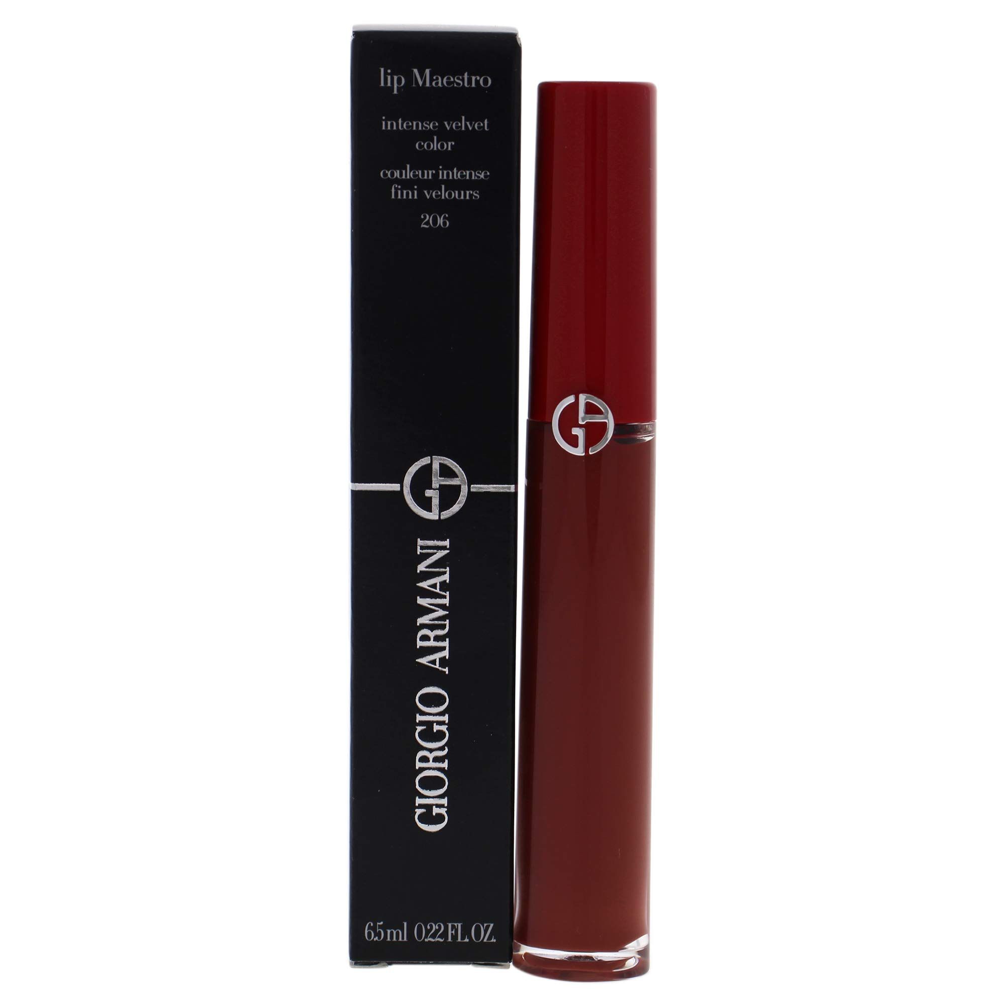 Giorgio Armani Lip Maestro Intense Velvet Color 206 Cedro – Lucidalabbra a lunga tenuta 0,22 oz 10x10x8 I Rossetto