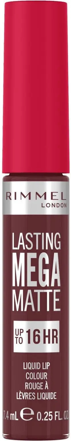 Rimmel Lasting Mega Matte 810 Plum This Show Rossetto Liquido Colore Pieno 7,4ml