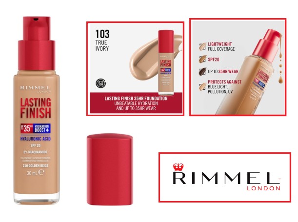 Rimmel Lasting Finish 103 True Ivory Fondotinta Fluido A Lunga Tenuta 30ml