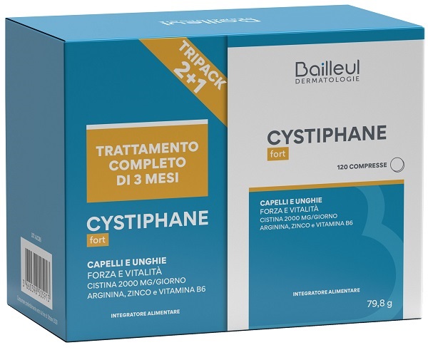 Cystiphane Fort TRIPACCO 2+1 Integratore Capelli e Unghie 3 Confezioni da 120 Compresse