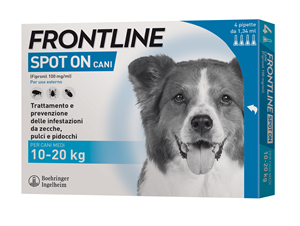 Frontline Spot On Cani x4 Pipette Antiparassitario Per Cani (10-20 Kg) Contro Pulci Zecche e Pidocchi — confronto prezzi