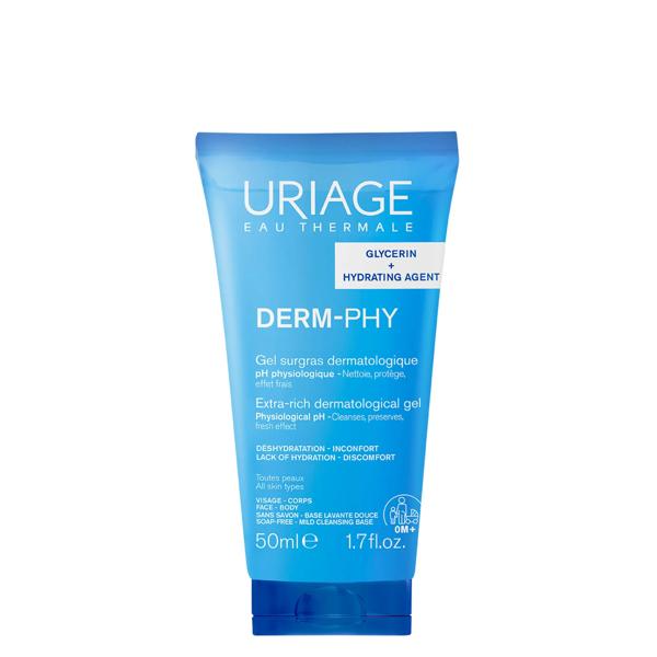 Uriage Derm-Phy Gel Doccia Dermatologico 50 ml Lenitivo e Protettivo Senza Sapone Pelle Sensibile