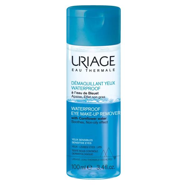 Uriage Struccante Bifasico Occhi Waterproof 100 ml Per Occhi Sensibili e Labbra Rimuove il Trucco